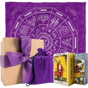Kit de Tarot Rider Waite + Marsella, Set Completo con Curso en Línea, Mazo de 78 Cartas, Mantel, Bolsa de Tela, Cuarzo, para Principiantes